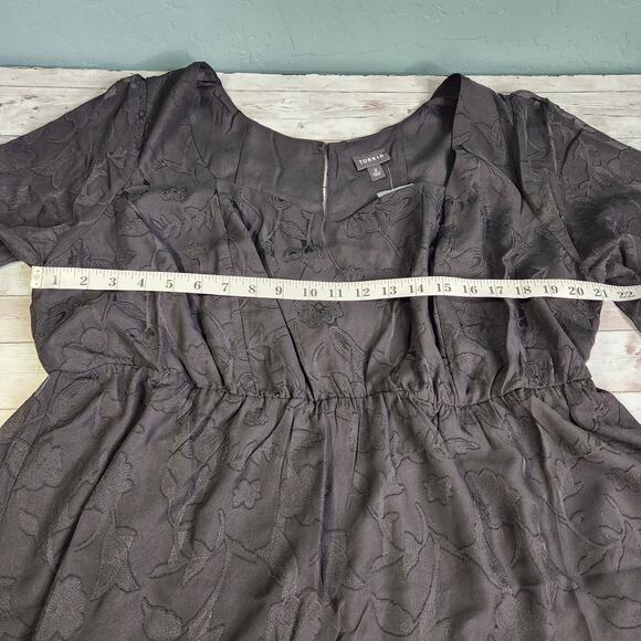 Torrid Peplum Chiffon Clip Floral Puff Sleeve Top 2X - Picture 10 of 12